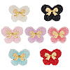 7Pcs 7 Colors Opaque Acrylic Beads and Alloy Bowknot SACR-TA0001-52-2