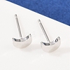 Brass Moon Stud Earrings for Women EJEW-G441-06A-P-2