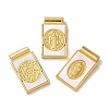 Rack Plating Religion Brass Pave Shell Rectangle Pendants KK-K345-14G-1