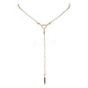 Brass Chain Lariat Necklaces NJEW-JN04920-1