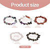 Fashewelry 5Pcs 5 Style Natural Mixed Stone Chip Beads Stretch Bracelets for Women BJEW-FW0001-03-3