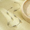 304 Stainless Steel Round Beads Link Chain Necklaces for Women NJEW-U031-11P-1