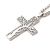304 Stainless Steel Cross with Tree of Life Pendant Necklaces NJEW-M197-02P-2