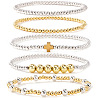 Brass Round Beaded Stretch Bracelet Sets YD0023-5