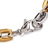 304 Stainless Steel Rectangle Link Chain Bracelets BJEW-B078-51GP-2