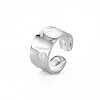 304 Stainless Steel Hammered Cuff Ring RJEW-N038-045P-3
