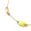 Colorful Rectangle Glass Link Chains 304 Stainless Steel Bracelets for Women BJEW-B079-04G-2
