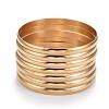 Fashion 201 Stainless Steel Bangle Sets BJEW-L664-024B-G-1-7