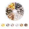 300Pcs 6 Colors 6-Petal Iron Bead Caps IFIN-CJ0001-67-1