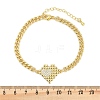 Brass Micro Pave Cubic Zirconia Link Bracelets LS-BJEW-M050-06G-03-5