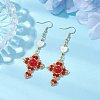 Natural Mixed Stone & Glass Seed Beads Dangle Earrings for Women EJEW-MZ00213-5