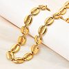 Ocean Beach 304 Stainless Steel Shell Shape Link Chain Necklaces for Women STAS-H258-01G-3