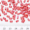 2-Hole Baking Painted Transparent Glass Seed Beads X-SEED-S031-M-254-3