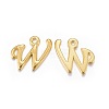 Golden Plated Alloy Letter Pendants PALLOY-J718-01G-W-1