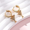 Wine Glass Brass Micro Pave Cubic Zirconia Dangle Hoop Earrings EJEW-F384-16G-01-2