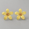 Iron & Alloy Enamel Flower Stud Earrings EJEW-WH0033-57A-1