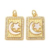 Brass Micro Pave Clear Cubic Zirconia Pendants KK-CBADE12-02E-G-1