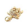 Rack Plating Brass with Cubic Zirconia Pendants KK-Q017-01A-G-2