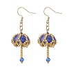 Transparent Electroplate Glass & Seed Glass Beads Dangle Earrings EJEW-MZ00714-4