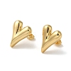 Rack Plating Brass Heart Stud Earrings EJEW-L224-65G-2