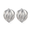 Non-Tarnish 304 Stainless Steel Curved Leaf Stud Earrings for Women EJEW-K244-25P-1-1