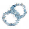 Unisex Chip Natural Aquamarine Beaded Stretch Bracelets X-BJEW-S143-33-7