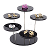 5-Tier Round Acrylic Finger Ring Rotating Display Risers RDIS-WH0018-06B-1