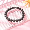 Natural Lava Rock & Black Agate & Synthetic Hematite Beaded Stretch Bracelets BJEW-JB09441-2