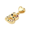 Rack Plating Brass Micro Pave Clear Cubic Zirconia Perdants KK-C067-12G-B-2