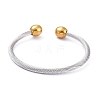 304 Stainless Steel Cuff Bangles BJEW-M284-12GP-1