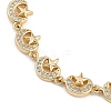 Brass Micro Pave Cubic Zirconia Link Bracelets for Women BJEW-U013-01G-02-2