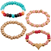 6Pcs 2 Styles Glass Beaded Decorative Rings for Smartwatch Band AJEW-CP0009-94B-7