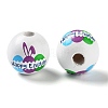 Easter Theme Printed Wood European Beads WOOD-M010-02E-2