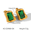 304 Stainless Steel Pave Cubic Zirconia Stud Earrings WG6D4D2-02-1