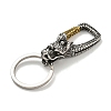 Tibetan Style 316 Surgical Stainless Steel Fittings with 304 Stainless Steel Key Ring FIND-Q101-22AS-2