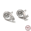 Rhodium Plated 925 Sterling Silver Stud Earring Findings STER-P056-01P-1