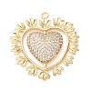 Brass Micro Pave Clear Cubic Zirconia Pendants KK-C264-17A-G-1