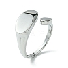 304 Stainless Steel Oval Open Cuff Ring RJEW-Z028-01P-1