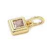 Brass Pave Cubic Zirconia Pendants KK-K368-13G-01-2