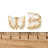 Brass Clear Cubic Zirconia Connector Charms KK-R210-11G-01-3