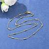 Brass Cable Chains with Column Beaded Necklace for Women NJEW-P265-24G-4