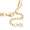 Brass Link Chain & 304 Stainless Steel Textured Dapped Chains Bracelets for Women BJEW-JB12481-04-4
