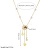 304 Stainless Steel White and Yellow Enamel with Plastic Pearl Bee Flower Tassel Pendant Necklaces for Women FS-WGCFE06-01-4