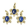 Dyed Natural Lapis Lazuli & Brass Pendants KK-F887-01G-16-1