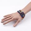 Natural Mixed Gemstone Beaded Wrap Bracelets BJEW-JB02581-5