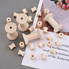 250 Pcs 2 Styles Wooden Empty Spools WOOD-TA0001-58-6
