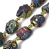 Electroplated Raw Rough Natural Amethyst Beads Strands G-Z131-J02-03-2