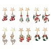 Alloy Enamel Dangle Stud Earrings EJEW-JE06565-2