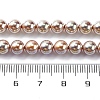 UV Plating Pearlized Glass Pearl Beads Strands GLAA-F128-01A-T15-2