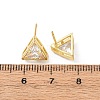 Brass Micro Pave Clear Cubic Zirconia Stud Earrings EJEW-C174-02F-G-5